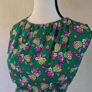 v i n t a g e :: 50s & 60s Peck & Peck Green and Pink Floral A-Line Dress